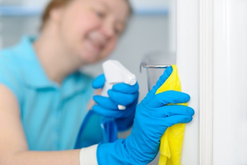 Local cleaners working in a Royal Docks apartment building