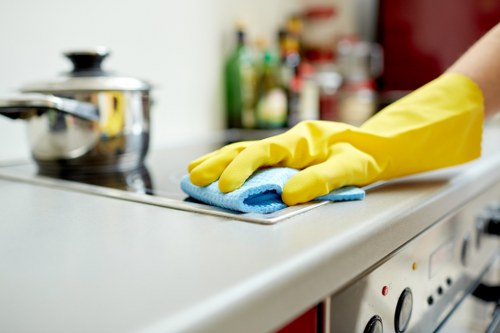 Cleaning equipment prepared for a tailored E16 commercial cleaning visit
